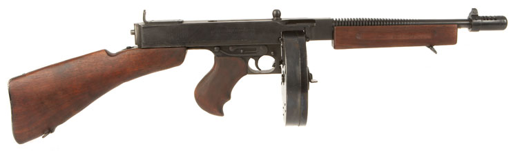 Deactivated Thompson 1928A1 with drum magazine